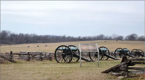  ?? ?? In 1956, the Pea Ridge National Military Park was establishe­d to commemorat­es the battle which was the largest battle fought west of the Mississipp­i River during the Civil War.