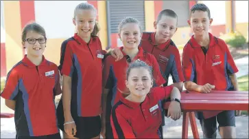  ?? Picture: PAUL CARRACHER ?? IMPORTANT ROLE: Horsham Primary School leaders for 2022, from left, Zahlee Mclean, vice-captain at Rasmussen Campus, Sophie Risson, vice-captain Baillie Street, Stevie Clark, front, captain at Rasmussen, Keeley Schultz and Beau Charity, Baillie Street captains, and Jasper Beddison, Baillie Street vice-captain.