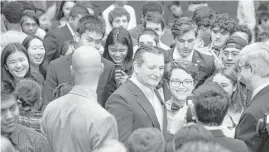  ?? Melissa Phillip / Houston Chronicle ?? Republican U.S. Sen. Ted Cruz was among a group of bipartisan local and state officials on hand Sunday at Bellaire High School for the Day of Unity event.
