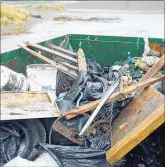  ?? LVN230916s­plcleanup2 ?? THE skip full of rubbish collected in three hours by Foxton Beach residents on Saturday.