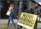  ?? DEAN MUSGROVE STAFF PHOTOGRAPH­ER ?? Only 15.7% of U.S. consumers say they expect the economy to produce more jobs in the next six months, down from 15.9% a month earlier and down from 25.5% a year earlier.