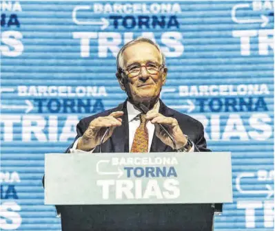  ?? Àngel García ?? Xavier Trias, durant la presentaci­ó de la seva candidatur­a a l’alcaldia de Barcelona, al febrer.