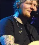  ??  ?? On stage: Sheeran and that ring