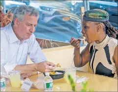  ??  ?? Undynamic duo: Mayor de Blasio and his wife and co-chief executive, Chirlane McCray, want to expand their ThriveNYC boondoggle.