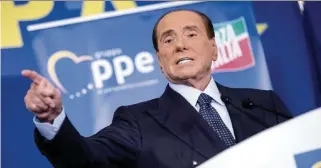  ?? LaPresse ?? Il ritorno Due giorni fa, Silvio Berlusconi ha annunciato la sua candidatur­a alle prossime Europee