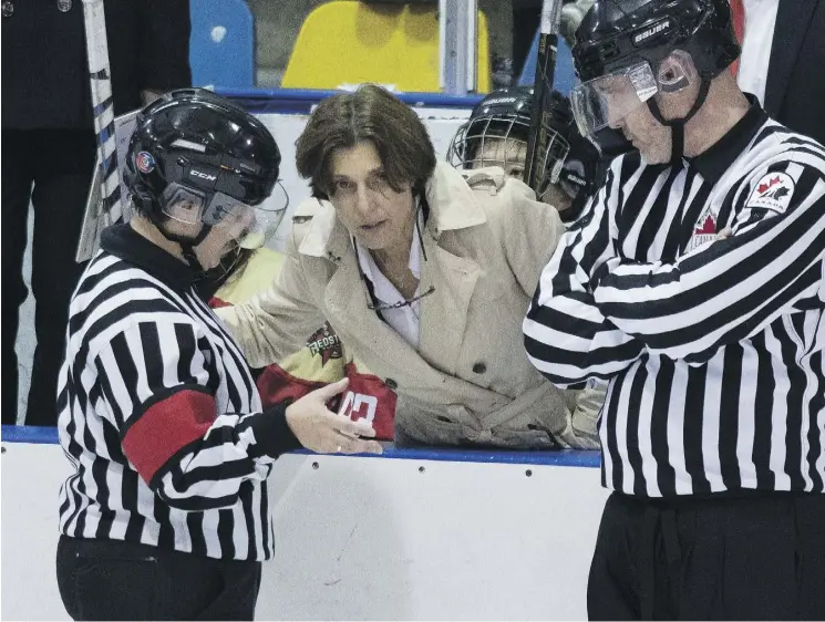  ??  ?? Canadian-born Digit Murphy is head coach of the CWHL’s Kunlun Red Star based in Shenzhen, a city of 12 million in China. They are playing for the Clarkson Cup this weekend in Markham, Ont.