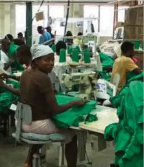  ?? IPS PIC ?? Workers stitch Hanes T-shirts at a factory in the CODEVI free trade zone in Ouanaminth­e, Haiti.