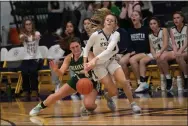  ?? TOM SILKNITTER FOR DAILY LOCAL NEWS ?? Rustin’s Riley Stackhouse and Bishop Shanahan’s Sam Blumenthal collide during the fourth quarter.