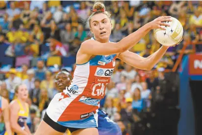  ??  ?? Sarah Klau in action during the Super Netball grand final between the New South Wales Swifts and Sunshine Coast Lightning.