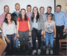  ?? FOTO: VEREIN ?? Unser Bild zeigt (von links) Dieter Weishäupl, Antje Zeh, Florian Karg, Milena Eichhorn, Erik Müllers, Isabell Schweizer, Josef Leschzensk­i, Wolfgang Sies, Silvia Weber und Markus Sauter.