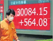  ??  ?? The gauge rose 1.9% to close at 30,084.15 on Monday, amid signs an economic recovery is intact at home and hopes of progress in US stimulus talks.