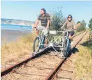  ?? Photos / Supplied ?? A unique railbike experience is coming to northern Hawke’s Bay, as Railbike Adventures launches in Mahia.