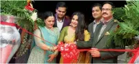  ??  ?? Vidya Balan and Dr Datar at the opening of the store.