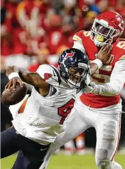  ?? Brett Coomer / Staff photograph­er ?? Deshaun Watson and the Texans won’t have to wait long for a rematch with the Kansas City Chiefs.