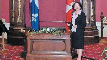  ?? PHOTO COURTOISIE ?? Jeannine Ouellet a reçu l’ordre des francophon­es d’amérique, décerné par le Conseil supérieur de la langue française, il y a quelques années au Salon rouge.