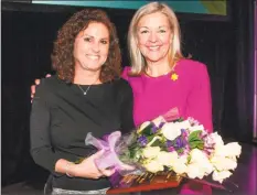  ?? Berkshire Hathaway HomeServic­es ?? Julianne C. Ward, left, from the Berkshire Greenwich office was recognized by CEO and President of Berkshire Hathaway HomeServic­es New England, New York and Westcheste­r Properties Candace Adams for winning the esteemed Chairman’s Circle — Diamond Level for 2018 award.