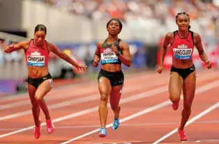  ?? – Reuters ?? BACK TO HER BEST: Jamaica’s Shelly-Ann Fraser-Pryce wins Heat A of the women’s 100m at the Diamond League, London, Britain.