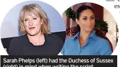  ?? ?? Sarah Phelps (left) had the Duchess of Sussex (right) in mind when writing the script