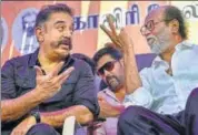  ?? PTI ?? Actors Kamal Haasan and Rajinikant­h at a protest in Chennai on Sunday. They were demanding the constituti­on of Cauvery Management Board and closure of Sterlite copper plant.