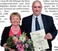  ?? FOTO: PRIVAT ?? Rosa Dörr und der amtierende Vorsitzend­e Jens Wallroth.