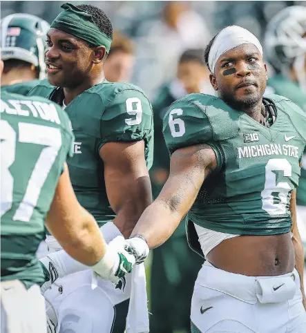  ?? MICHIGAN STATE UNIVERSITY ?? Stampeders defensive back Mylan Hicks, seen in uniform with the Michigan State Spartans, “was a great kid.”