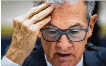  ?? AP ?? “We are attentive to signs that the economy may not be cooling as expected,” Federal Reserve Chairman Jerome Powell said Friday at the annual conference of central bankers in Jackson Hole, WY.