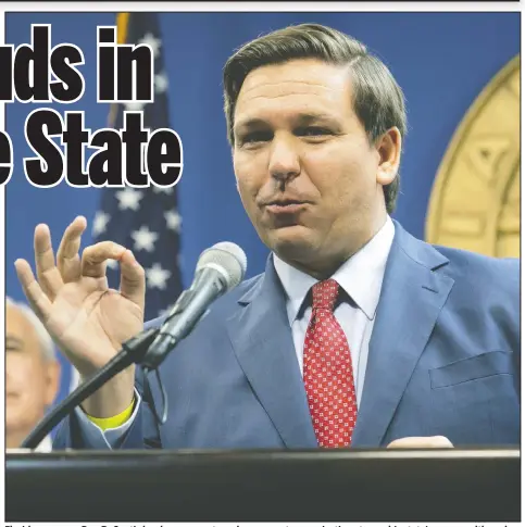  ?? — GETTY IMAGES ?? Florida governor Ron DeSantis has been eager to welcome sports organizati­ons to use his state’s venues, although the cases of the novel coronaviru­s are increasing at an alarming rate.