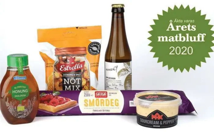  ?? Bild: Äkta vara ?? Livsmedel innehåller inte alltid det som förespegla­s. Bland de fem finalister­na till antipriset Årets matbluff 2020 finns smördeg utan smör.