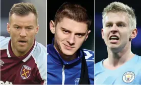  ?? ?? Andriy Yarmolenko, Vitalii Mykolenko and Oleksandr Zinchenko Composite: Getty/Shuttersto­ck