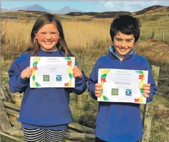  ?? ?? Muck Primary School pupils Tara and Hugh MacEwen were Commended and Highly Commended in their age categories.