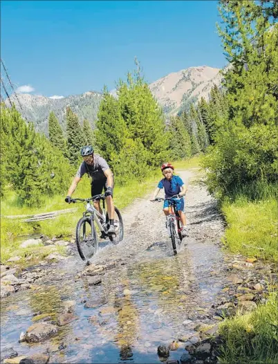  ?? ISTOCK ?? Adulto y joven pedalean por un sendero a través de la montaña.