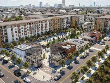  ?? GID Developmen­t Group ?? Phase two of Regent Square will include 50,000 square feet of retail space and a 600-unit apartment building on 8 acres at West Dallas and Dunlavy near Buffalo Bayou Park.