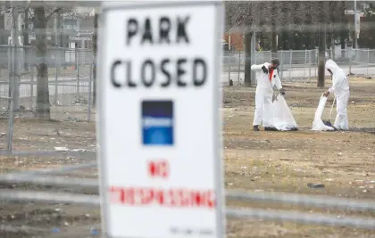  ?? DAVID BLOOM ?? Cleanup of the large homeless camp, Camp Pekiwewin, next to Re/max Field cost the City of Edmonton an estimated $50,000.