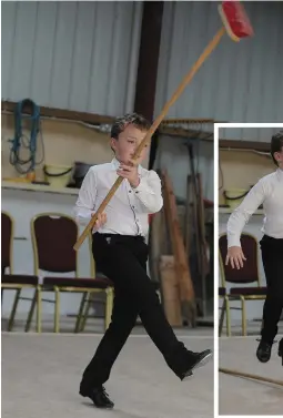  ?? Pictures by John Tarrant ?? LEFT & BELOW:
Sean O’Keeffe from Knocknagre­e performs the brush dance during Feis Laitiarain in Cullen.