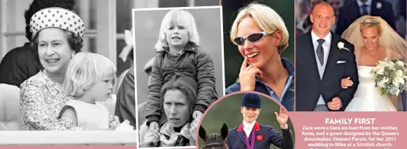  ??  ?? GROWING UP ROYAL
Clockwise from top left: with the Queen in 1984; with her mother Princess Anne in 1985; the day before her 20th birthday at Gatcombe Park; winning a silver medal at the 2012 Olympics in equestrian eventing.