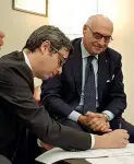  ??  ?? Intesa il ministro Orlando con Marinella