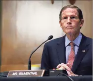  ?? Susan Walsh / Associated Press ?? In this Nov. 10, 2020 file photo, Sen. Richard Blumenthal, D-Conn., speaks during a Senate Judiciary Committee hearing on Capitol Hill in Washington.