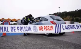  ?? Photograph: Pau Barrena/AFP via Getty Images ?? ‘By mid-March, as the EU closed its collective external border to the outside world, the union’s common travel area collapsed, as a cascade of member states closed their national borders within Europe.’