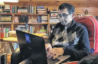  ??  ?? Bridgetown writer Alnoor Rajan Talwar contribute­s five poems to the Nova Scotia anthology Gathering In — COVID-19 Silver Linings. Coping with MS, the writer and chef has been unable to leave his home since March.