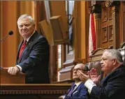  ?? BOB ANDRES / AJC 2017 ?? Gov. Nathan Deal Deal prefers stability to major changes, meaning it’s unlikely he would back a major cut in Georgia’s income tax rate. Leading state lawmakers say they expect the governor’s spending plan to be more status quo than flash.