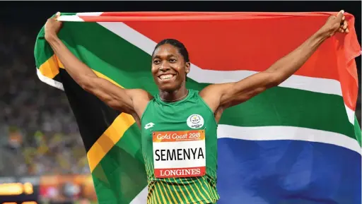  ?? PICTURE: EPA-EFE ?? TRIUMPHANT: Caster Semenya of South Africa celebrates after winning the Women’s 800m Final of the Athletics competitio­n on day nine of the XXI Commonweal­th Games at Carrara Stadium on the Gold Coast, Australia.