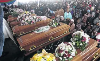  ?? / ANTONIO MUCHAVE / ?? A mass funeral was held in GaMasemola in Sekhukhune, Limpopo, for eight people who died in an accident on the R579 last week. Another victim who died will be buried this week.