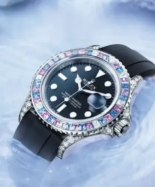  ?? Rolex Oyster Perpetual Yacht Master 40 in 18-karat white gold with diamonds and sapphires ??