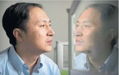  ?? MARK SCHIEFELBE­IN THE ASSOCIATED PRESS ?? Scientist He Jiankui claims he helped create the first geneticall­y edited babies: twin girls whose DNA he said he altered.