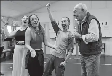  ?? DIANE SOBOLEWSKI ?? Jacqueline Petroccia, Megan Arseneau, Jesse Swimm and Lenny Wolpe in rehearsal for “The Mystery of Edwin Drood.”