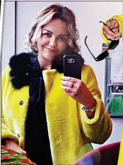  ??  ?? HigH viz: The only difference here is a detachable fur collar Vera, above, teamed with this Topshop coat. Rita wore it to protect her modesty over a skimpy lycra two-piece.