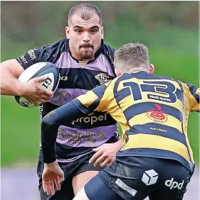  ?? ?? Clifton’s Rhys Charalambo­us on the charge against Hinckley