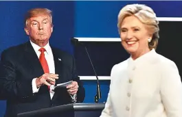  ??  ?? Trump e Hillary Clinton debateram pela última vez antes da eleição