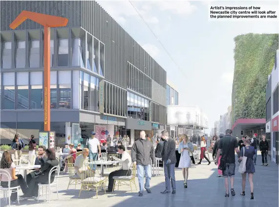  ??  ?? Artist’s impression­s of how Newcastle city centre will look after the planned improvemen­ts are made