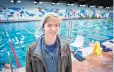  ??  ?? Alex Jaegers, 18, of Los Alamos poses at the Larry R. Walkup Aquatic Center.